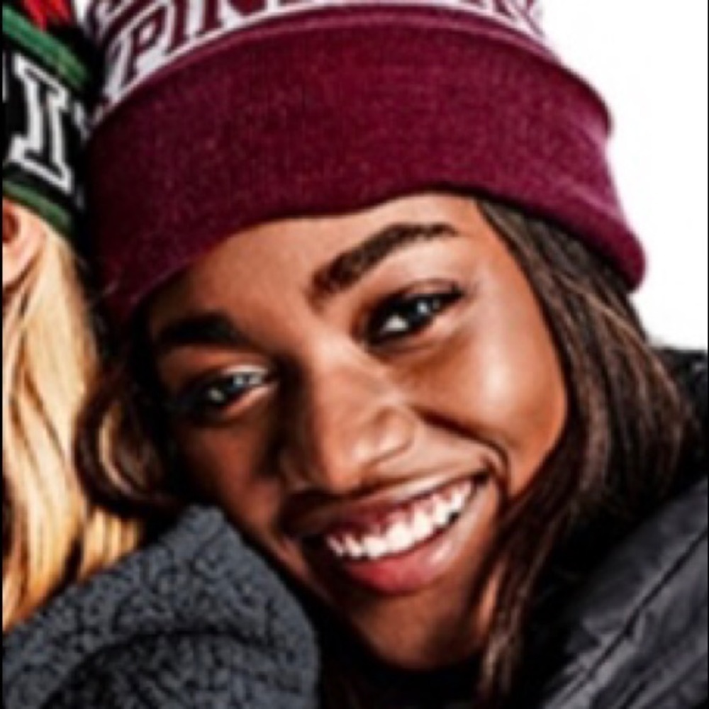 Pink Victoria's Secret Pink / Pink Nation Pom Pom Beanie /NWOT MAROON/ BURGUNDY